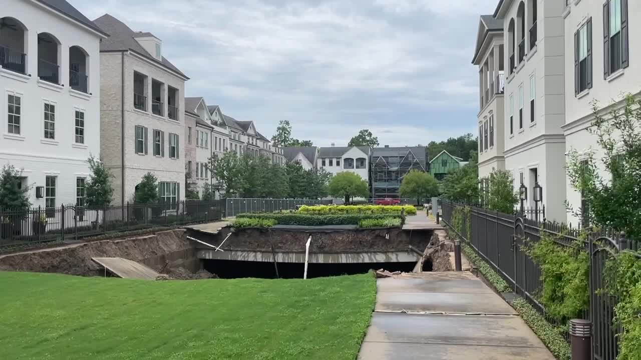 CLOSE LOOK: Sinkhole swallows ground in Memorial City